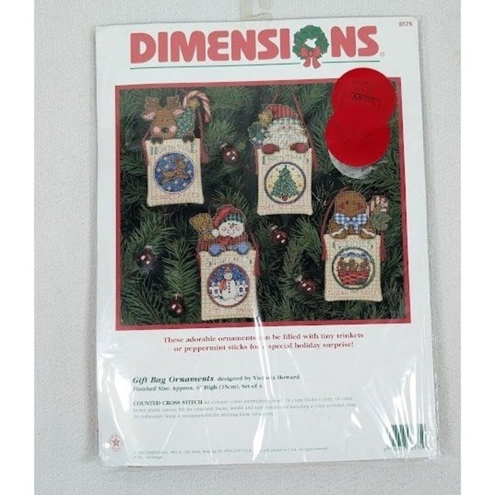 Vintage Dimensions Merry Bears Ornaments Counted Cross Stitch Kit Christmas 8575